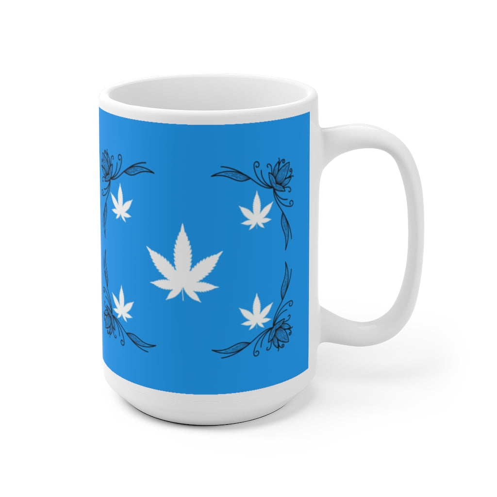 Bellissimo Blue Cannabis Ceramic Mug