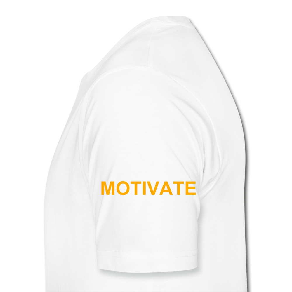 Motivate The Mind Men’s Premium Organic T-Shirt - white