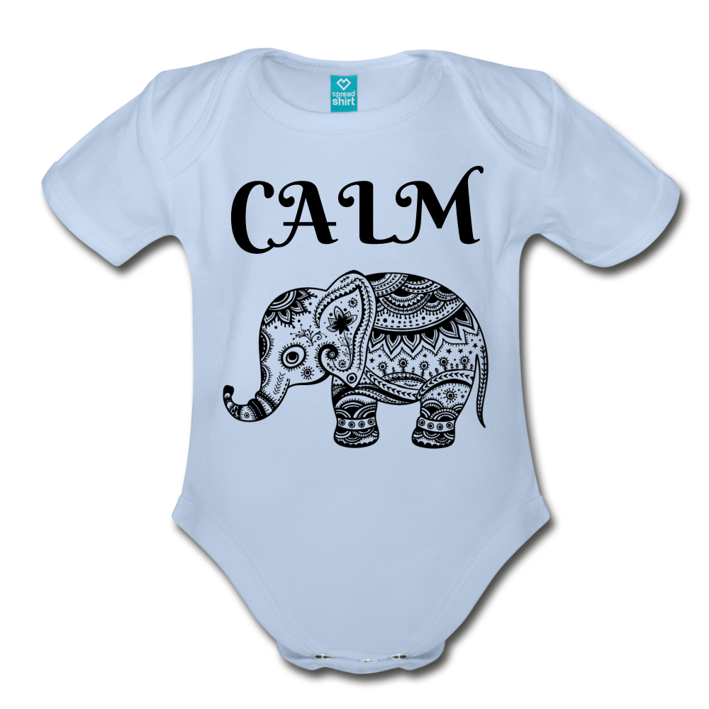 Organic Short Sleeve Baby Bodysuit - sky