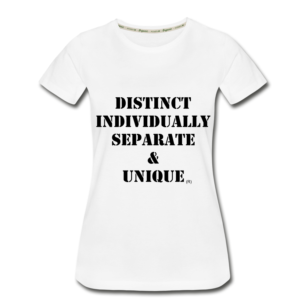 Distinct, Individually Separate & Unique Women's Organic T-Shirt - white
