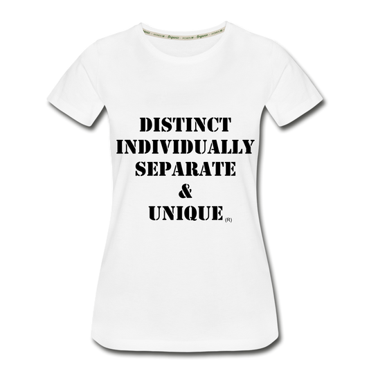 Distinct, Individually Separate & Unique Women's Organic T-Shirt - white
