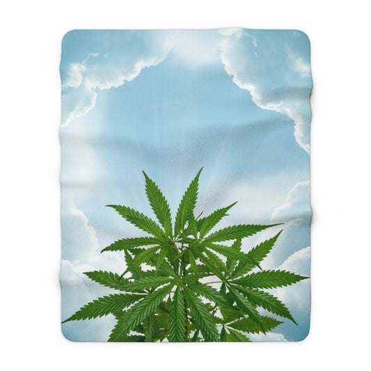 Cannabis Tra Le Nuvole Sherpa Fleece Blanket