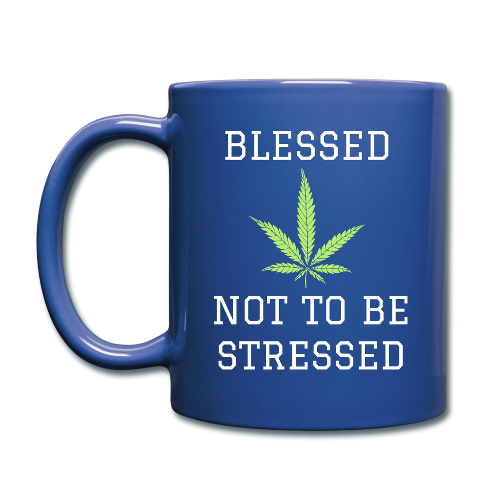 Blessed Not To Be Stressed Mug - royal blue