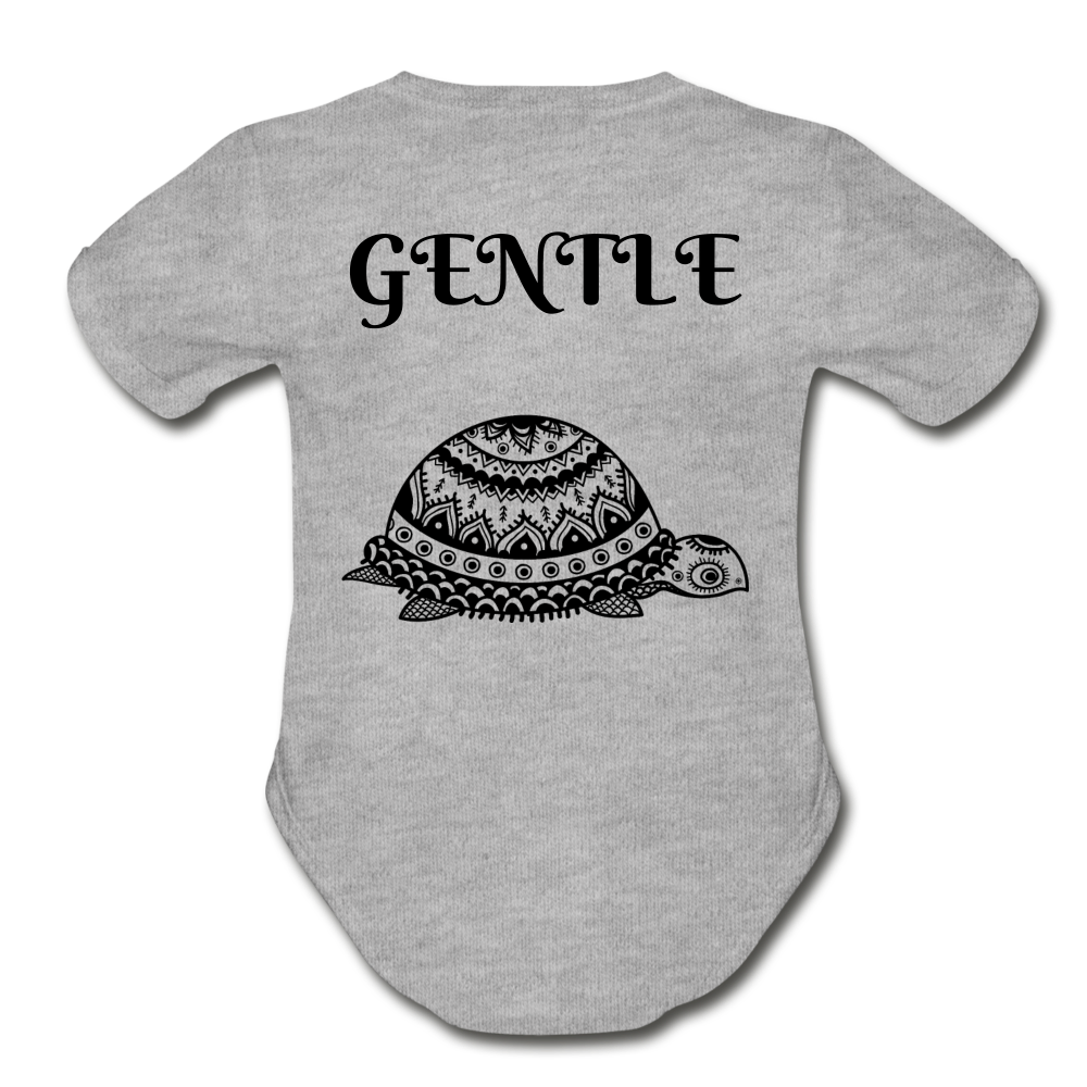Organic Short Sleeve Baby Bodysuit - heather gray
