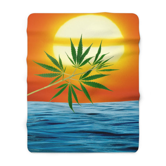 Un'alba Con La Cannabis Sherpa Fleece Blanket