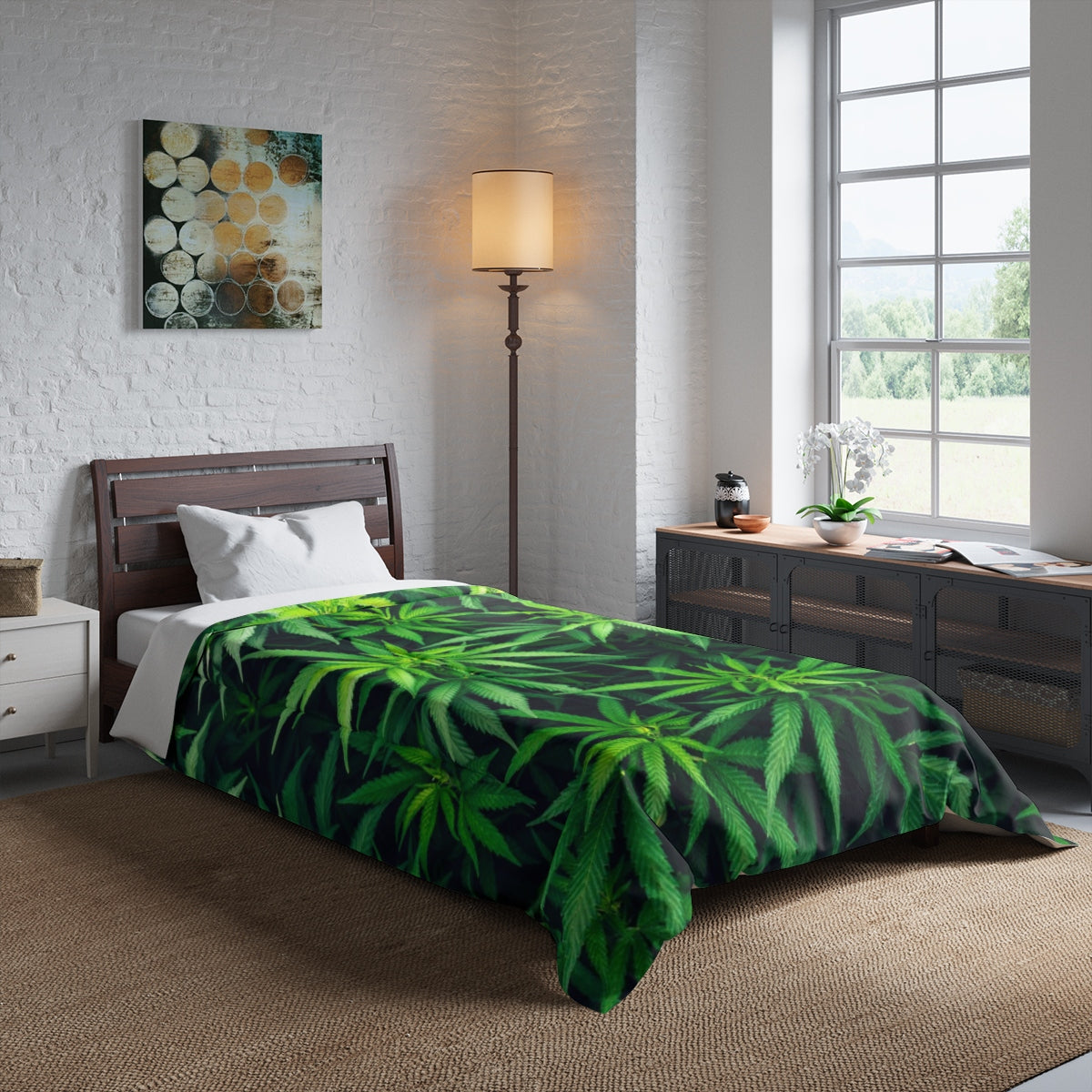 My Cannabis Custom Designed Comforter.  A Unique Cannabis Gift For Friends & Family. Cannabis Decor For Your Home. Cannabis Comforter