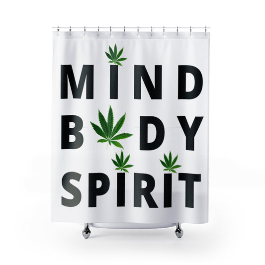 Mind Body Spirit Cannabis Shower Curtain
