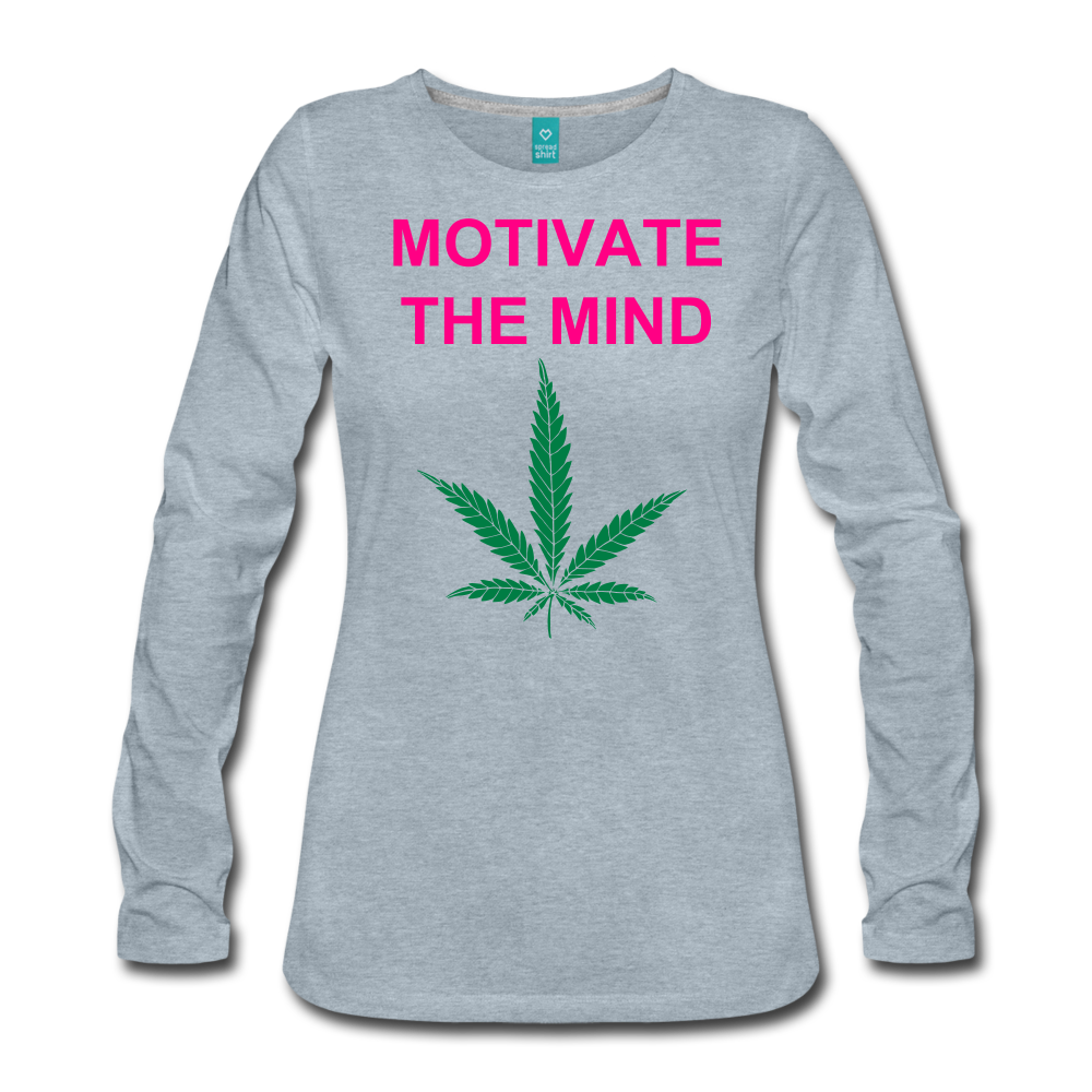 Motivate The Mind Women's Premium Long Sleeve T-Shirt - heather ice blue