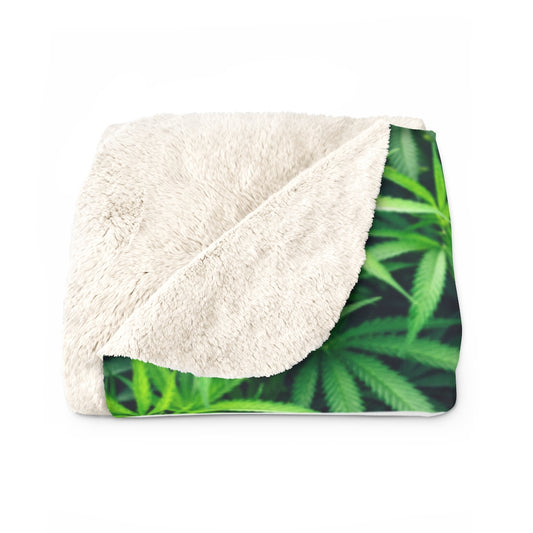 Mind Body Spirit Cannabis Sherpa Fleece Blanket