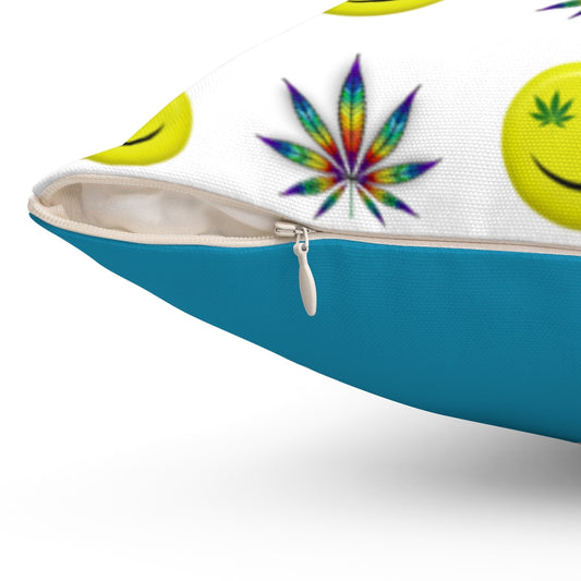 Faccina Cannabis Spun Polyester Square Pillow