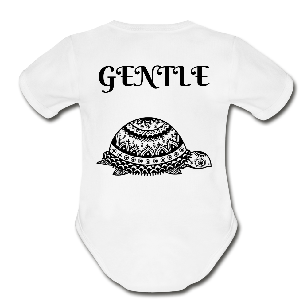 Organic Short Sleeve Baby Bodysuit - white