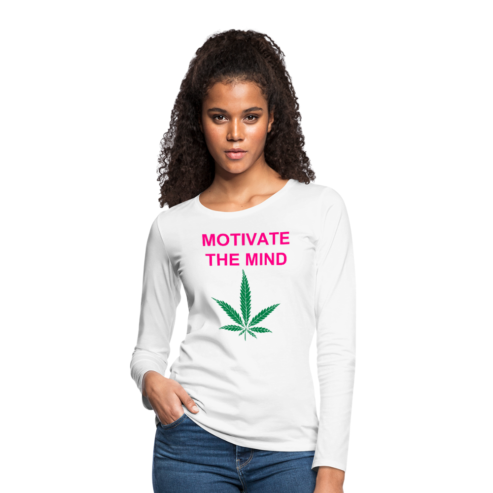 Motivate The Mind Women's Premium Long Sleeve T-Shirt - white