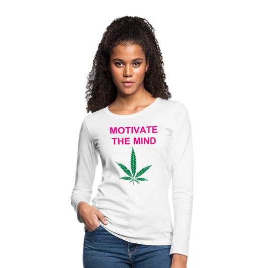 Motivate The Mind Women's Premium Long Sleeve T-Shirt - white