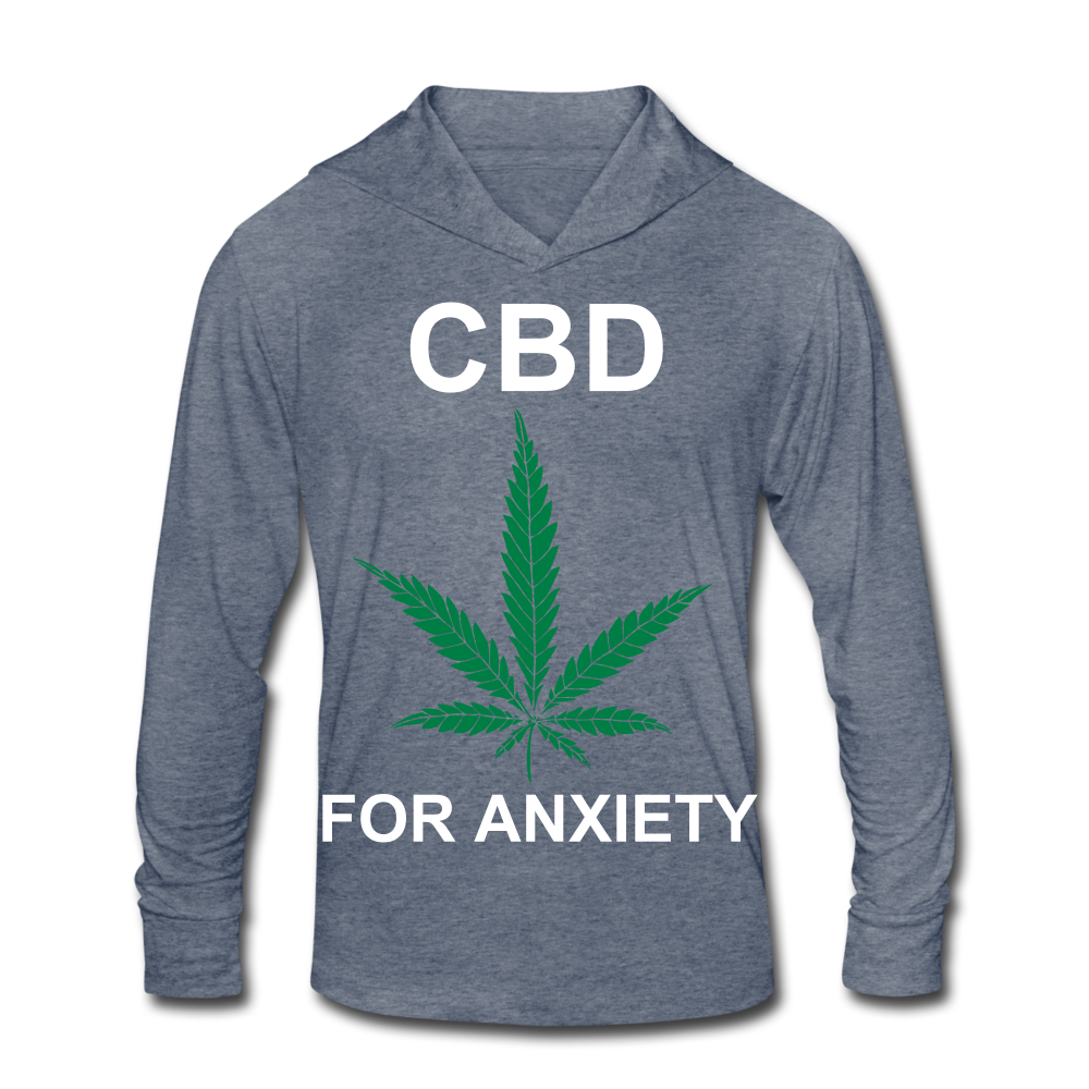 Anxiety Tri-Blend Hoodie Shirt - heather blue