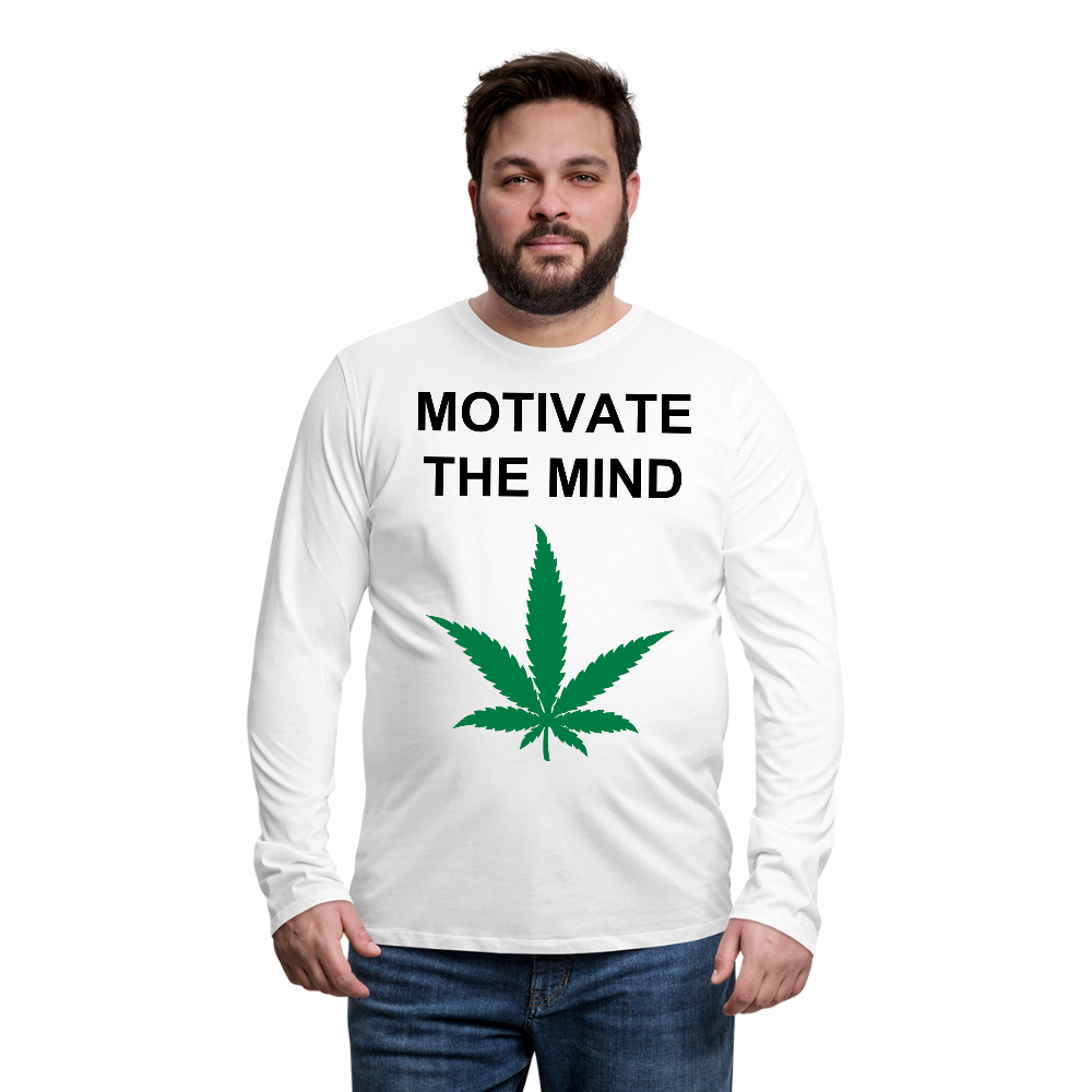 Motivate The Mind Men's Premium Long Sleeve T-Shirt - white