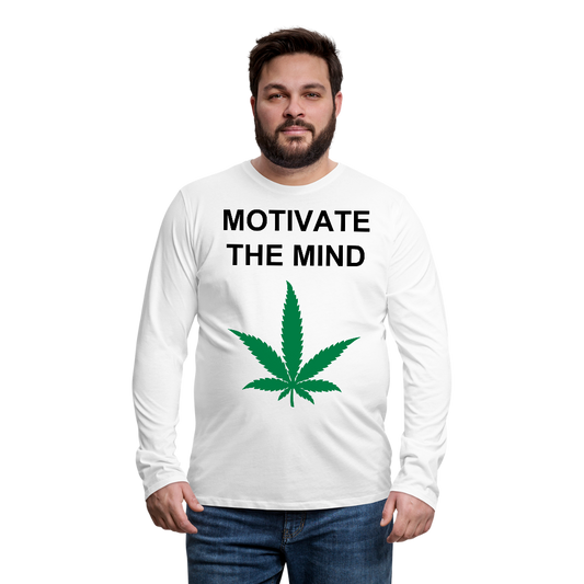 Motivate The Mind Men's Premium Long Sleeve T-Shirt - white