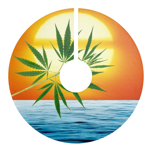 Un'alba Con Cannabis Christmas Tree Skirts