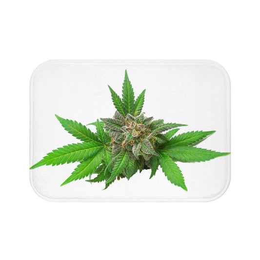 Semplicemente Cannabis Bath Mat- White