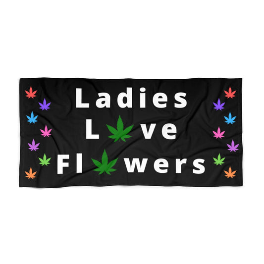 Ladies Love Flowers Beach Towel