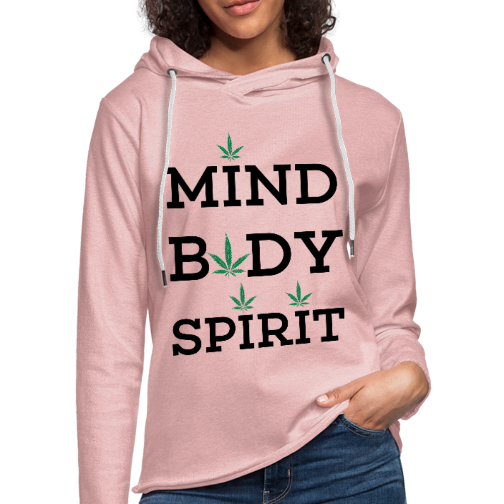 Unisex Lightweight Terry Hoodie - cream heather pink