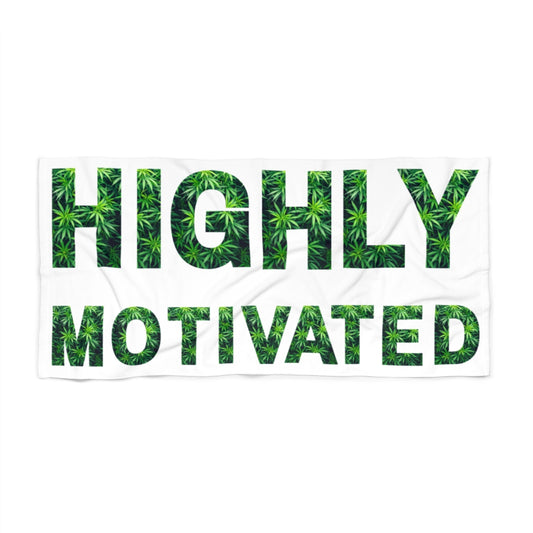 Highly Motivated Cannabis Beach Towel