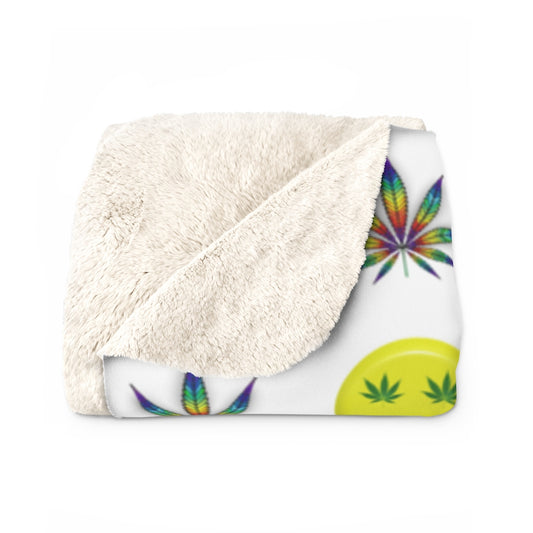 Faccina Cannabis Sherpa Fleece Blanket