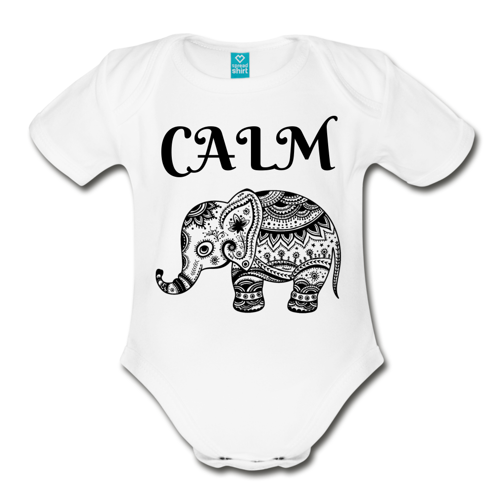 Organic Short Sleeve Baby Bodysuit - white