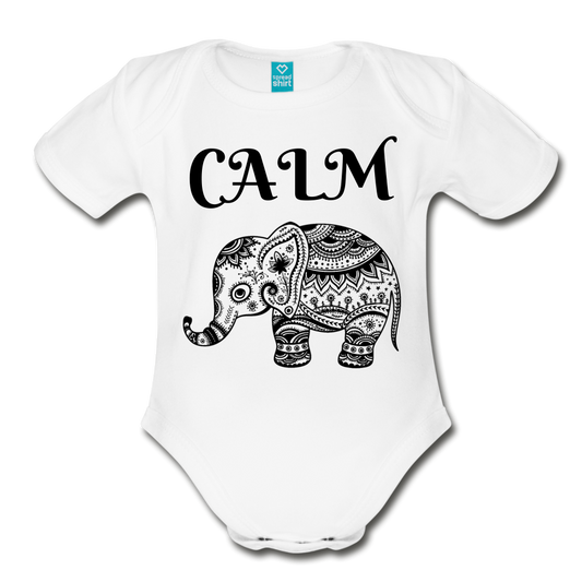 Organic Short Sleeve Baby Bodysuit - white