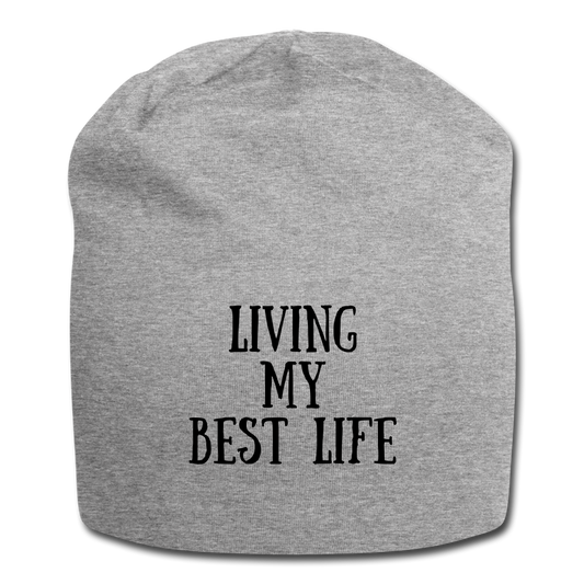 Living My Best Life Jersey Beanie - heather gray