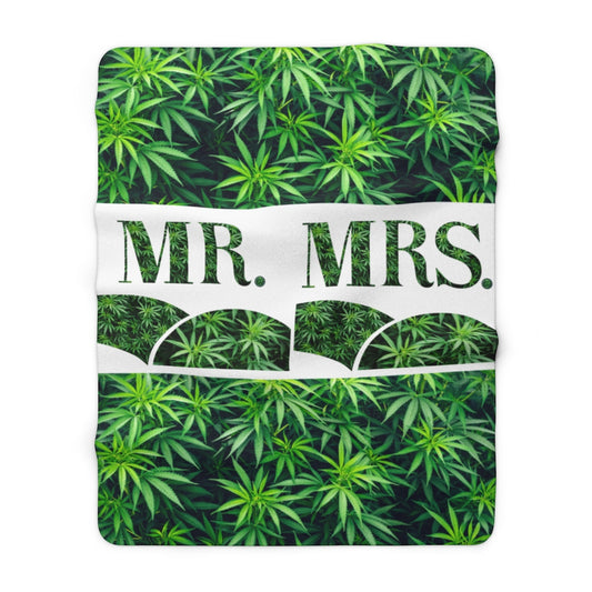 Mr. & Mrs. Cannabis Sherpa Fleece Blanket