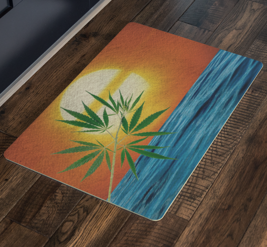 Un'alba Con La Cannabis Door Mat
