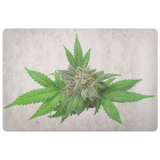 Semplicemente Cannabis Door Mat- Off White