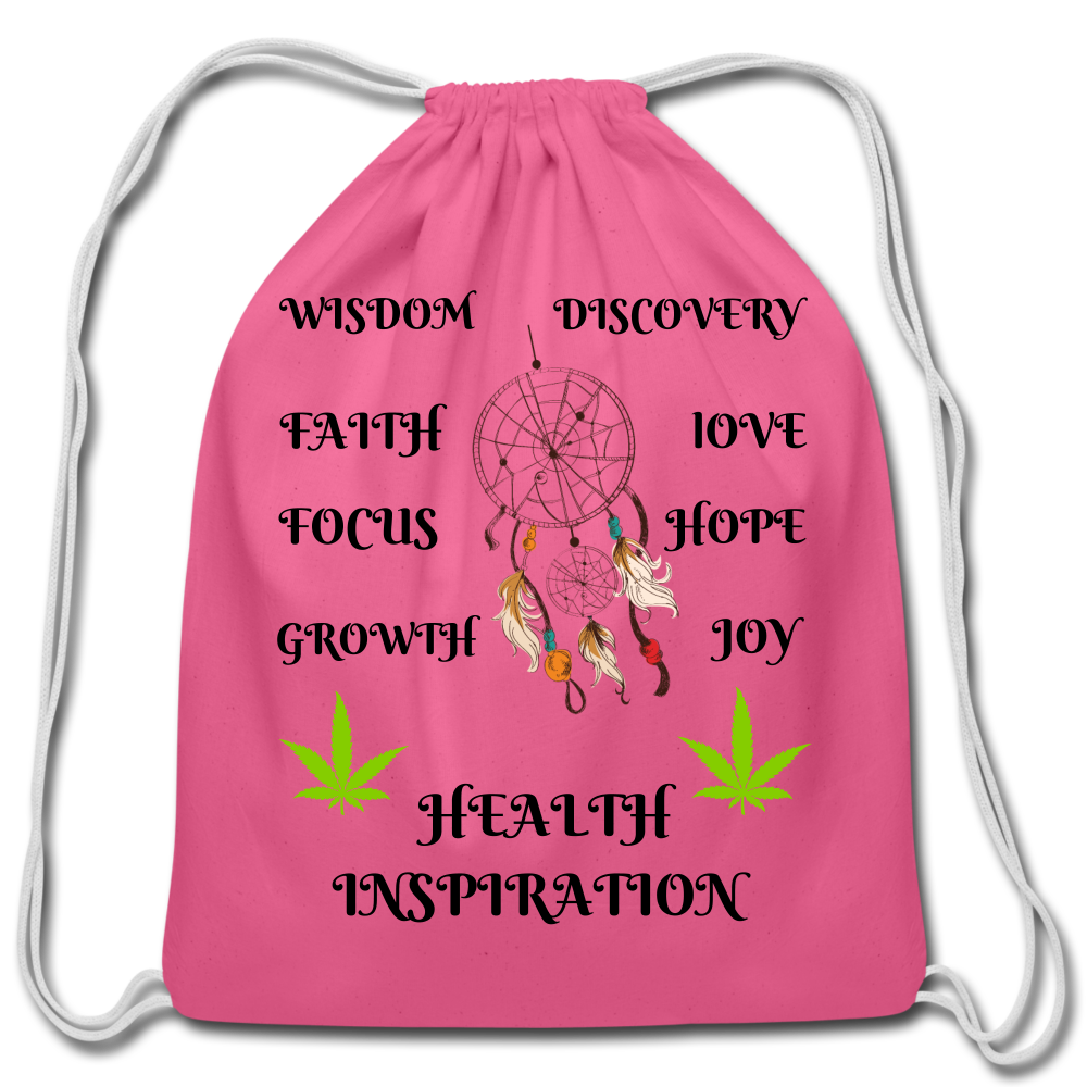 Inspiration Cannabis Cotton Drawstring Bag - pink