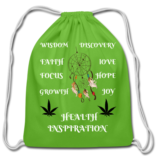 Inspiration Cannabis Cotton Drawstring Bag - clover