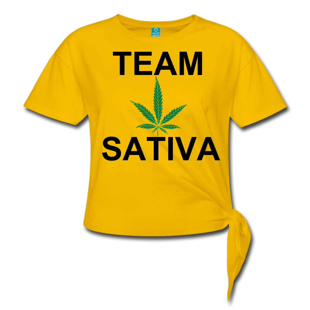 Team Sativa Women' s Knotted T-Shirt - sun yellow