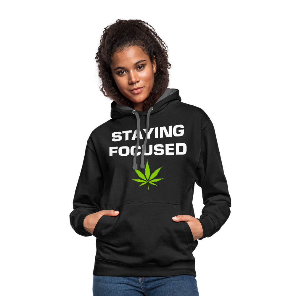 Staying Focused Contrast Hoodie - black/asphalt