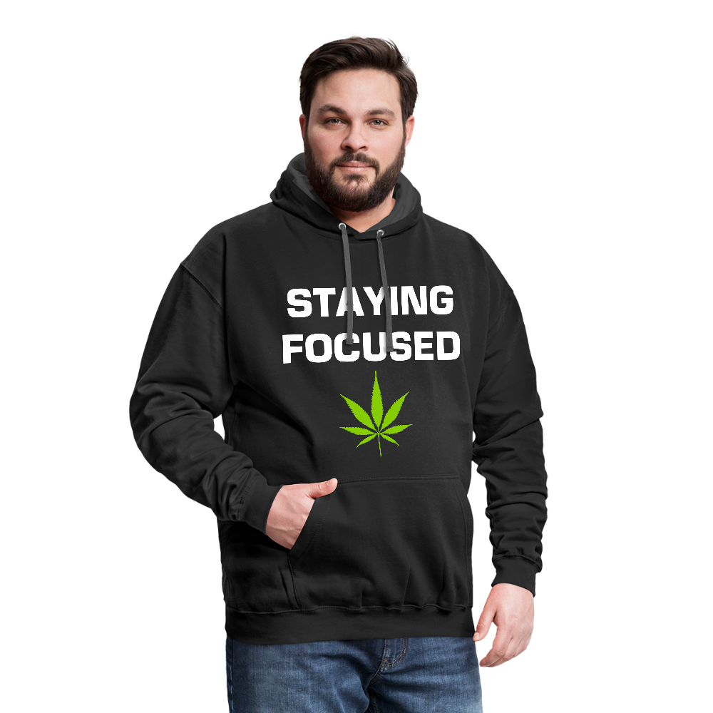 Contrast Hoodie - black/asphalt