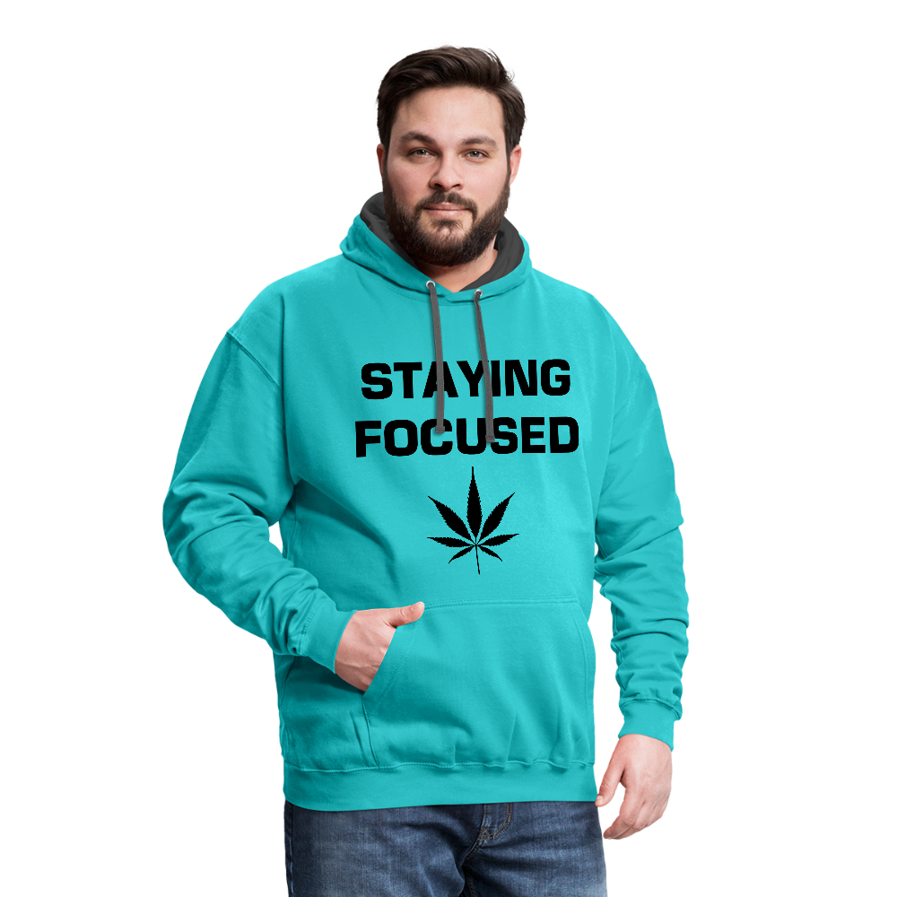 Contrast Hoodie - scuba blue/asphalt