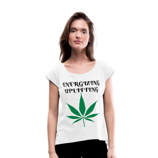 Women's Roll Cuff T-Shirt - white