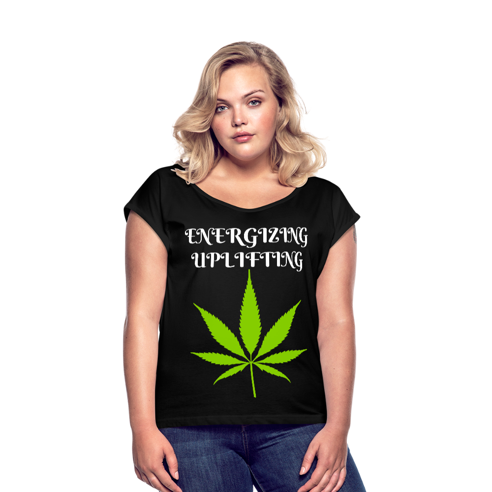 Women's Roll Cuff T-Shirt - black