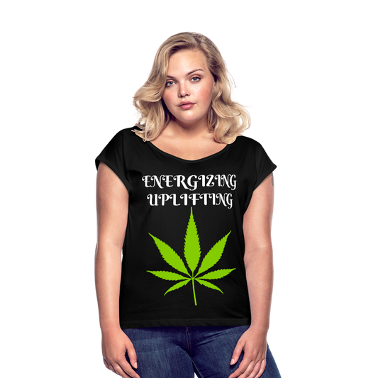Women's Roll Cuff T-Shirt - black