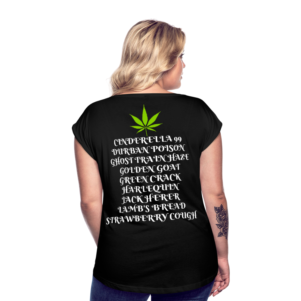 Women's Roll Cuff T-Shirt - black