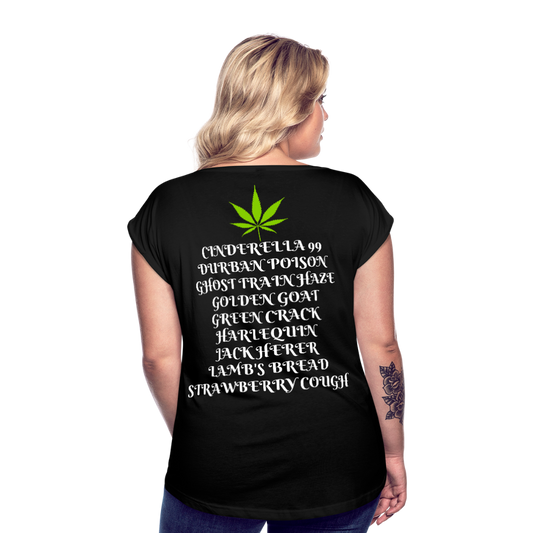 Women's Roll Cuff T-Shirt - black