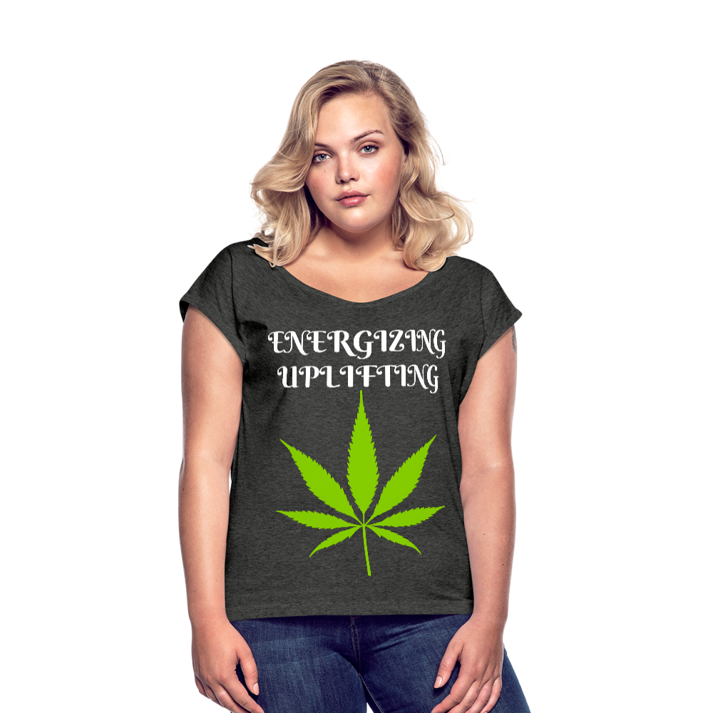 Women's Roll Cuff T-Shirt - heather black
