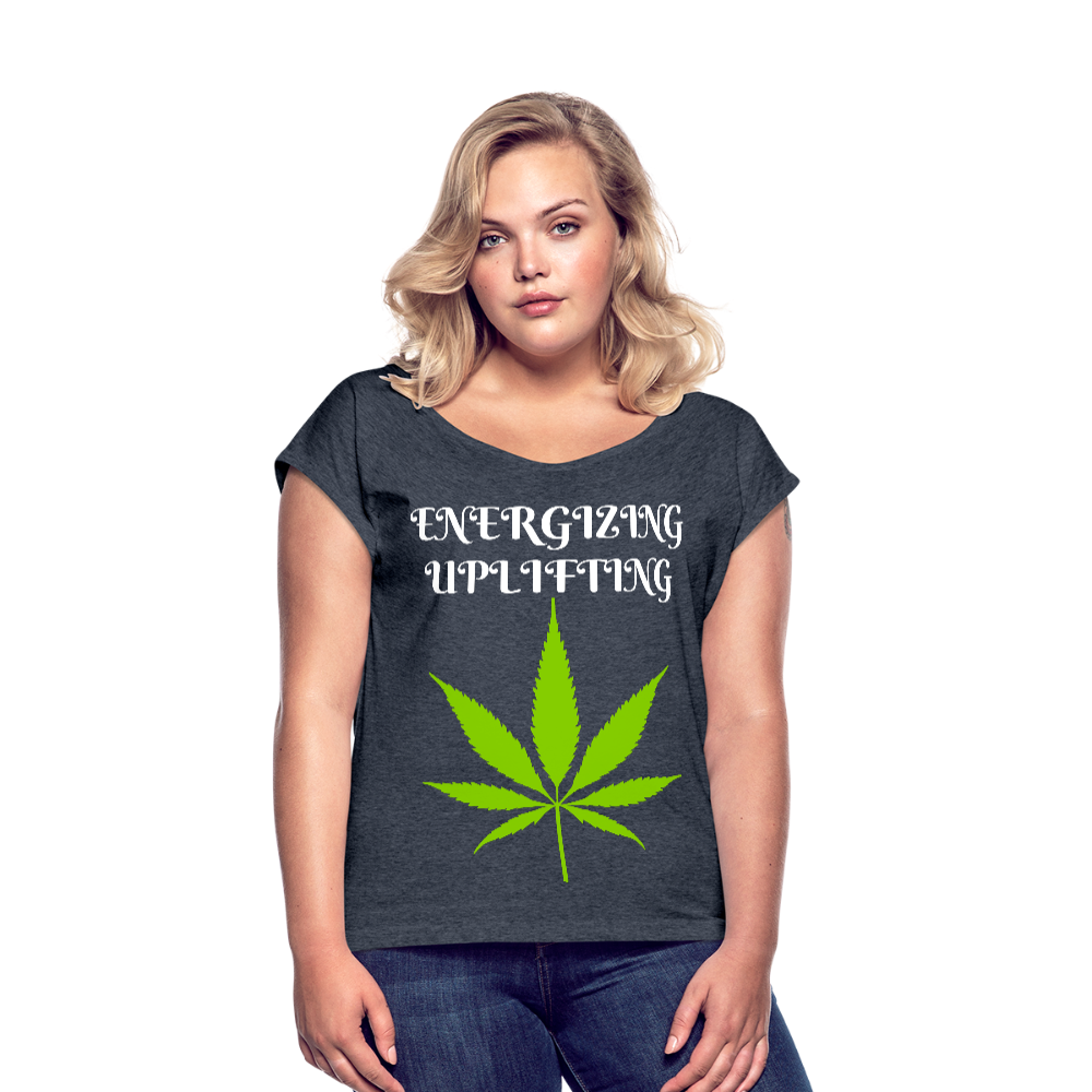Women's Roll Cuff T-Shirt - navy heather