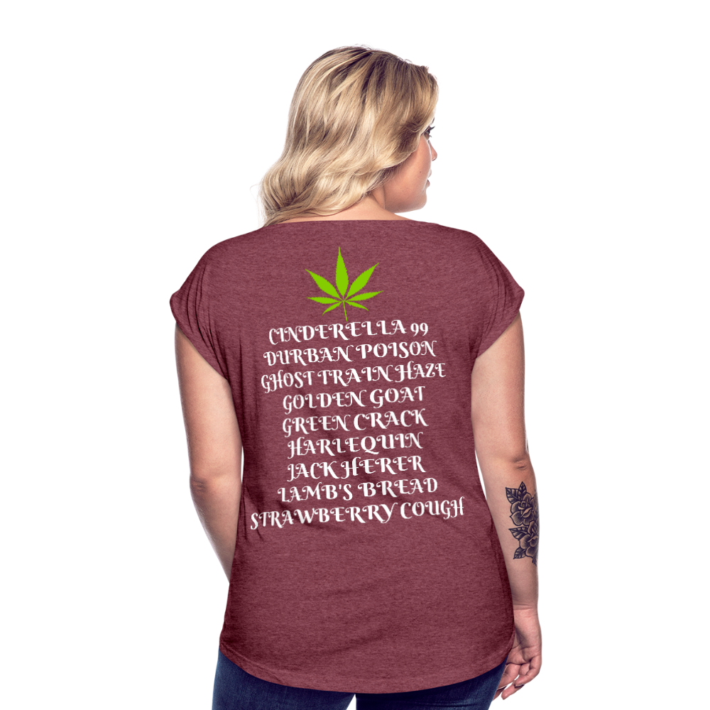 Women's Roll Cuff T-Shirt - heather burgundy