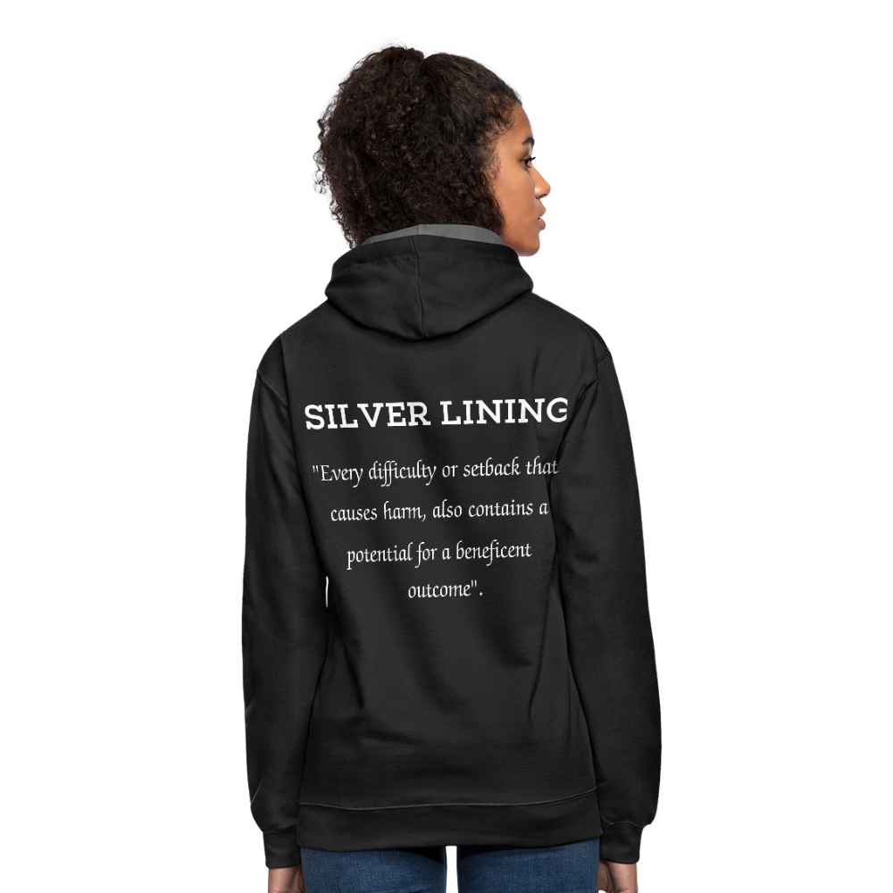 He's My Lining Contrast Hoodie - black/asphalt