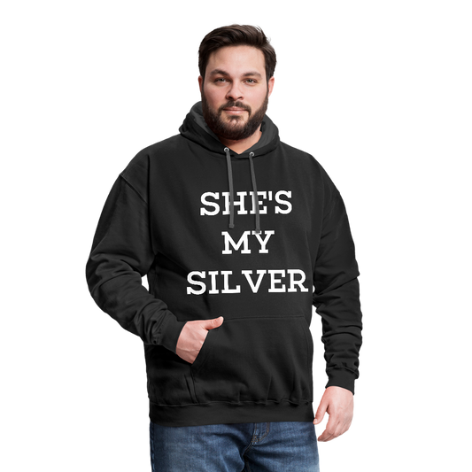 She's My Silver Contrast Hoodie - black/asphalt