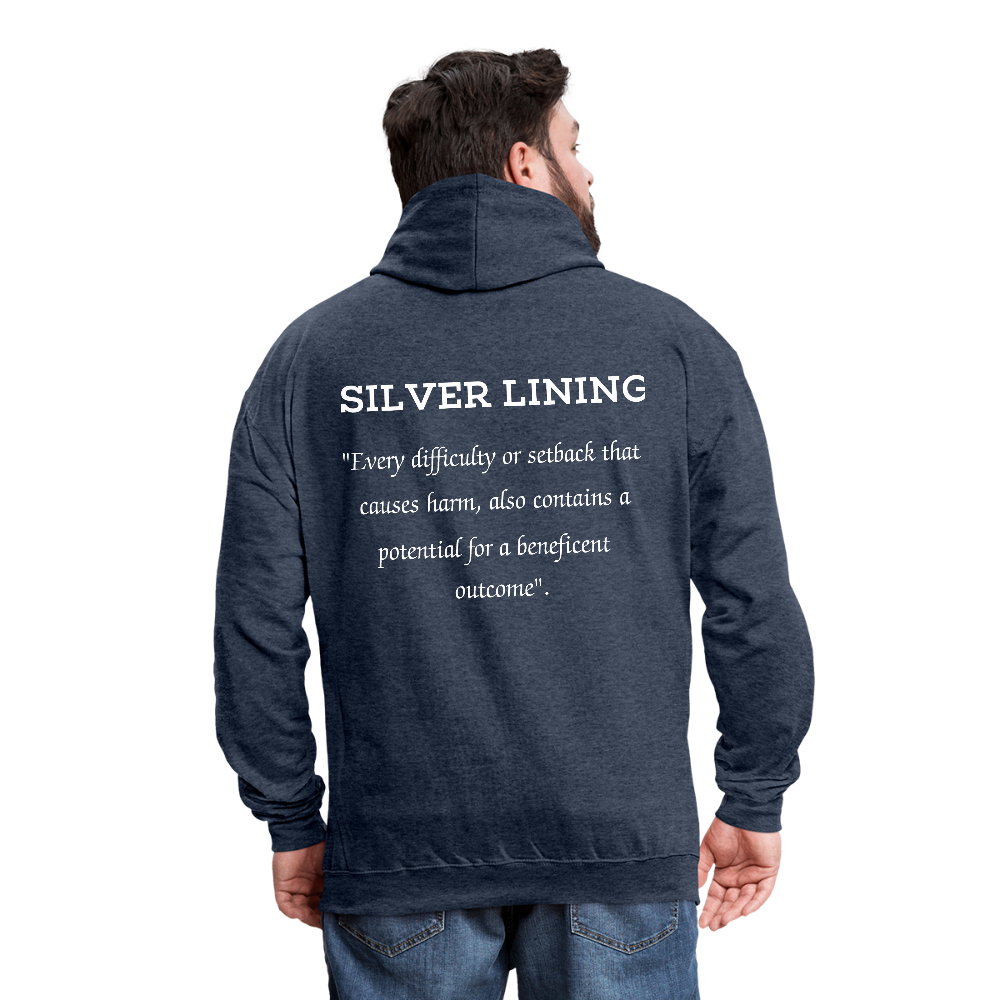 She's My Lining Contrast Hoodie - indigo heather/asphalt