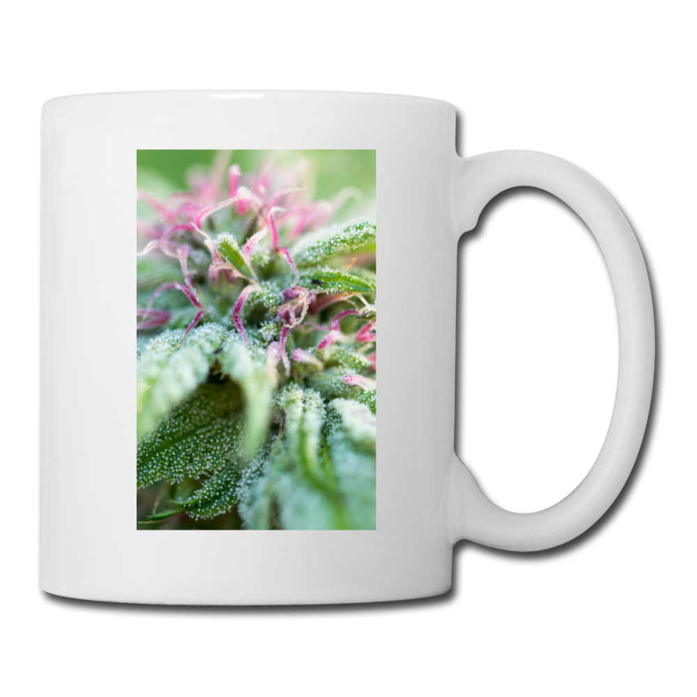 Blooming With Purple Cannabis Mug - white